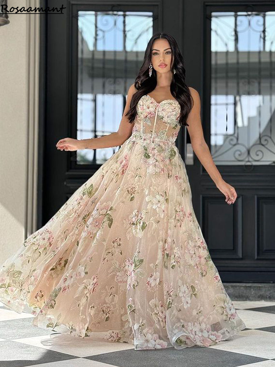 Abiti da sposa da sposa con applicazioni floreali Abiti senza maniche con scollo a cuore A Line le donne Occasioni formali matrimoni