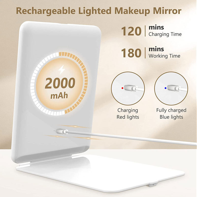 LED Makeup Mirror Hushåll Portable Folding Desktop Tablet Make Up Mirror With Light LED BEAUTY Gift Mirror