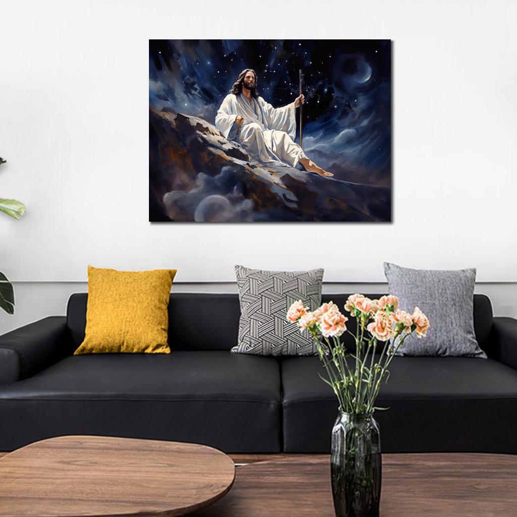 Weihnachtsgeschenk Christus Jesus Canvas Kunst Christian Öl Gemälde Welt Endlos handgefertigte Religion moderne Landschaft Figur Kunstwerk Wohnzimmer Daching Wanddekoration