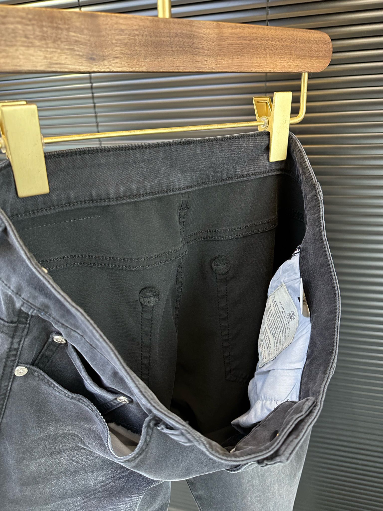 2024 Lente Herfst ZZipper Heren Jeans Licht Gewassen Gestreepte Man Lange Potlood Broek WCNZ001