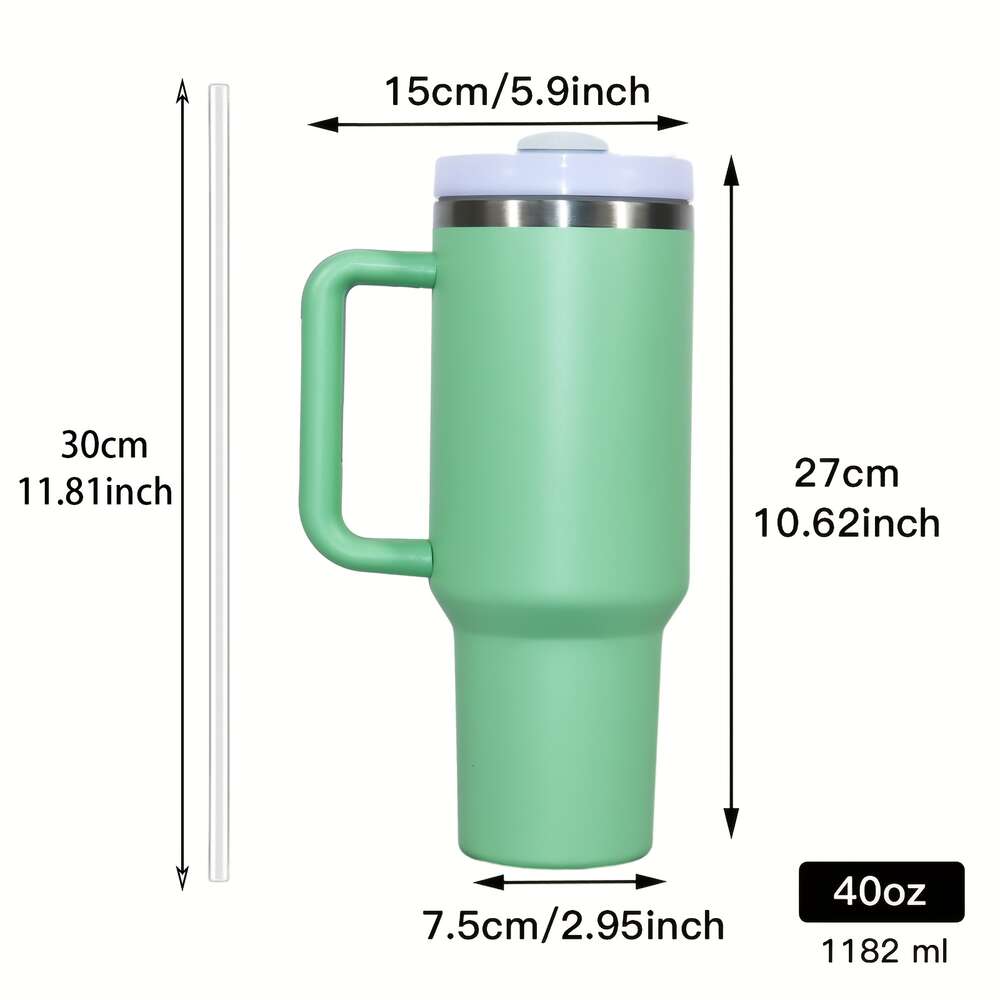 Aeyeele 40oz en acier inoxydable Double mur avec couvercle et poignée, portable Keep Cold for Outdoor Camping Trip, fuite à la bouche large de la bouche