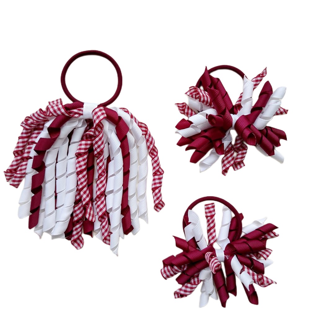 Fille bébé plaid Gingham Korker Elastic Hairband Hair Bows Alligator Clips Set Ribbon Ribbon Corker Holders en queue de cheval Lady Bobbles Ties Kids Headwear