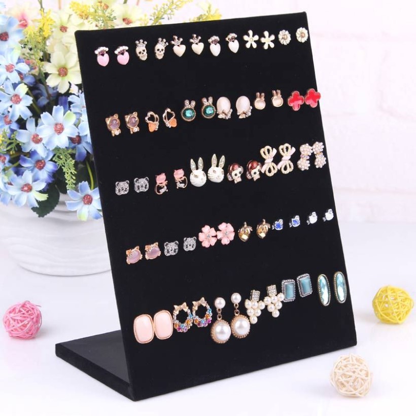 Fashion L Shaped Earring Stand Ear Stud Holder Earrings Shelf Jewelry Stand Rack Earring Decoration For Women Lady Girl332B