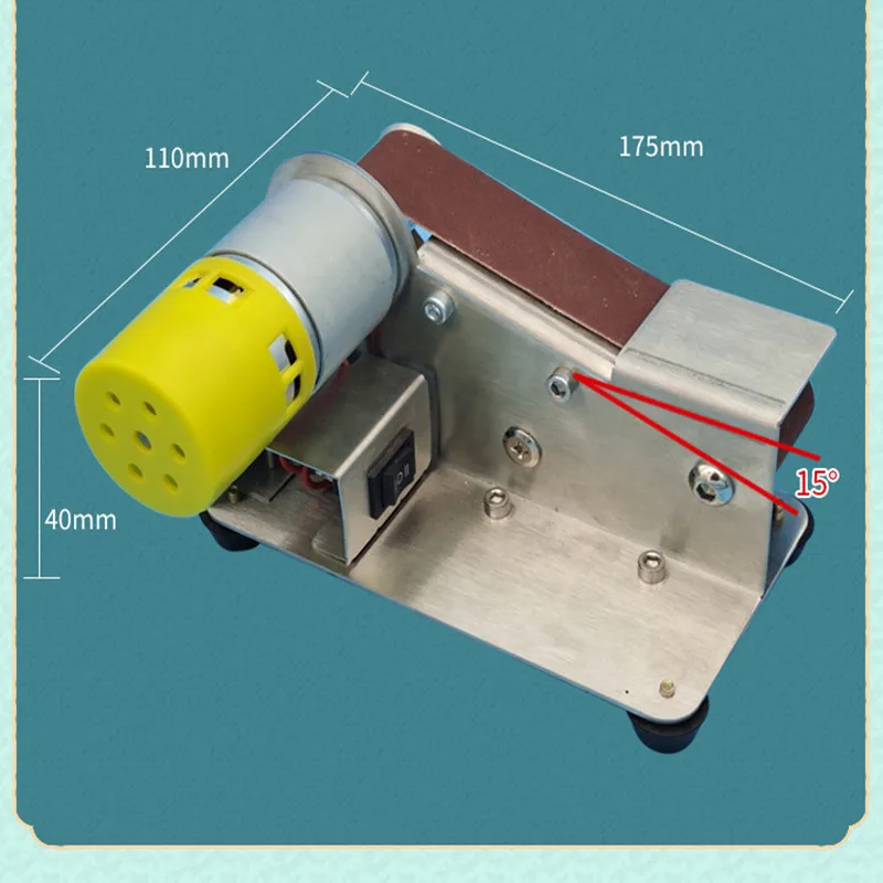 Zappers Çok Fonksiyonlu Öğütücü Mini Elektrik Kemeri Zımparalandırıcı 15 ° Sabit Açılı DIY Pileşim Taşlama Hine Güç Kayışı Disk Parlatma Araçları