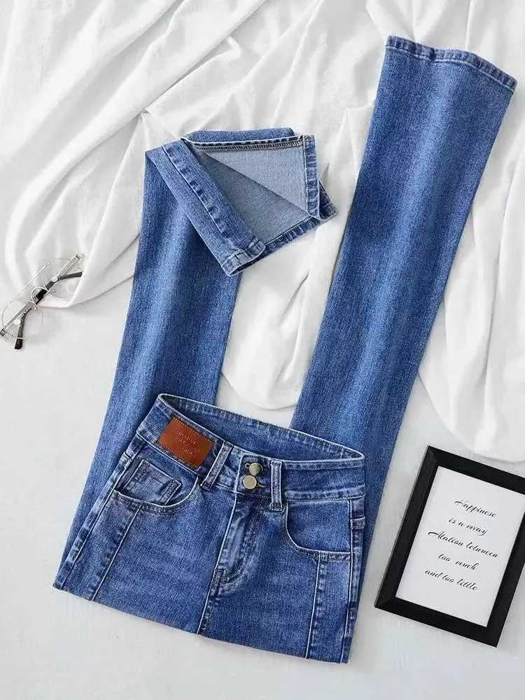 Damesjeans Skinny Hight Taille Split Flare Jeans Koreaanse Street chic Casual Stretch Denim Broek Vrouw Oversize 4xl Bell Bottom Kot Pantolon 24328