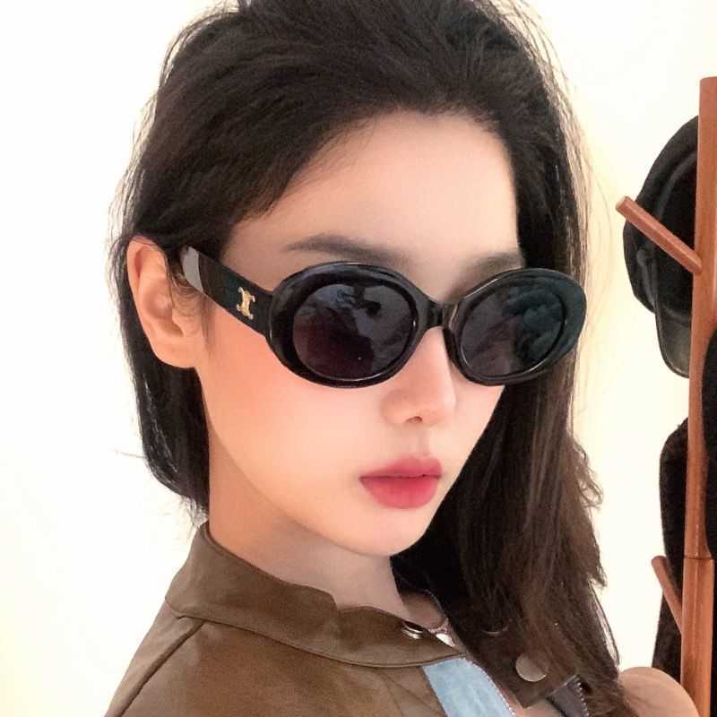 CELIES Gafas de sol para mujer con sensación de alta gama ojos de gato en color negro ovalado y rojo internet.Nuevas gafas de sol 2024 con protección UV