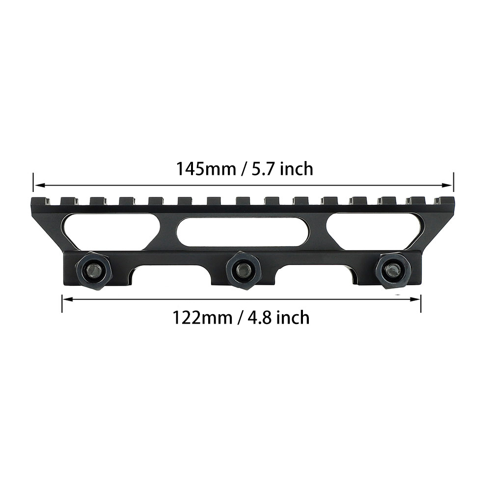 20mm sight mounting riser, 1-inch elevated bridge, 145mm guide rail