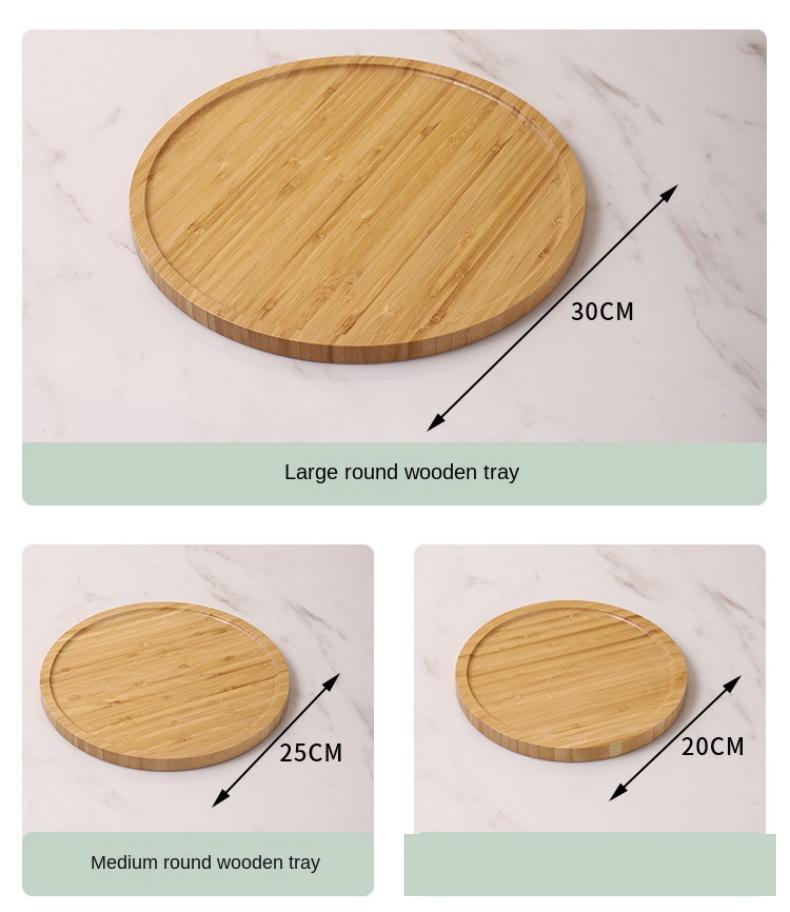 Bamboo Tray Bread Snacks Tea Set Rectangular Disc Square Minimalist Circular Damboo Plate Household Hotel Tableware