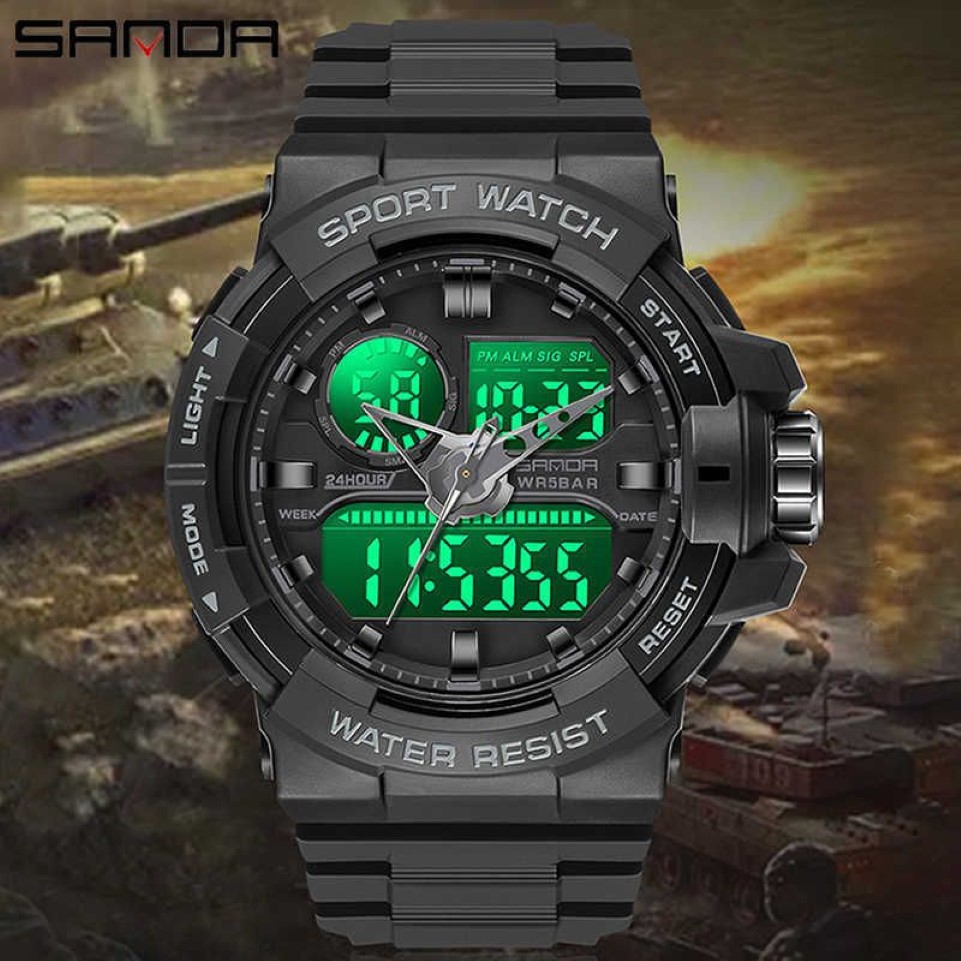 SANDA Top Marke Militär Sport Uhr männer G stil S schock Uhr männer Quarzuhr 50M Wasserdicht leuchtende Uhr G1022221V