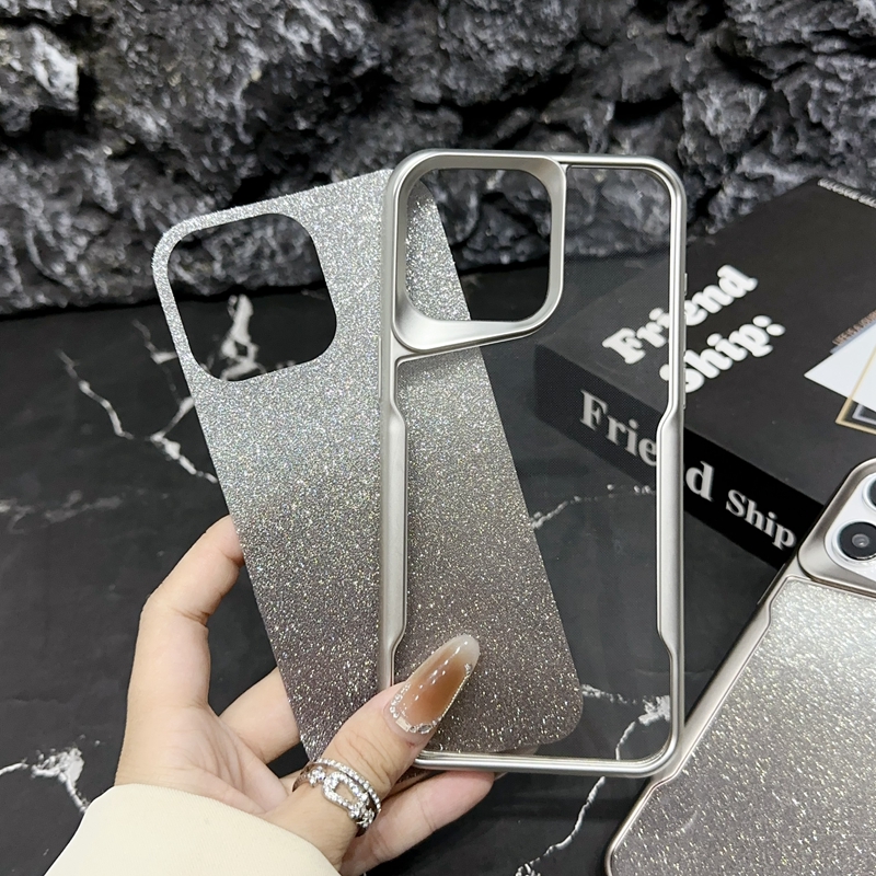 Bling Gradient Glitter Blade Blade Kılıfları İPhone 15 Plus 14 13 Pro Max 12 11 Xr XS X 7 6 8 Lüks Mat Krom Yumuşak TPU Buzlu Kaplama Metalik Telefon Geri Kapak En İyi8168