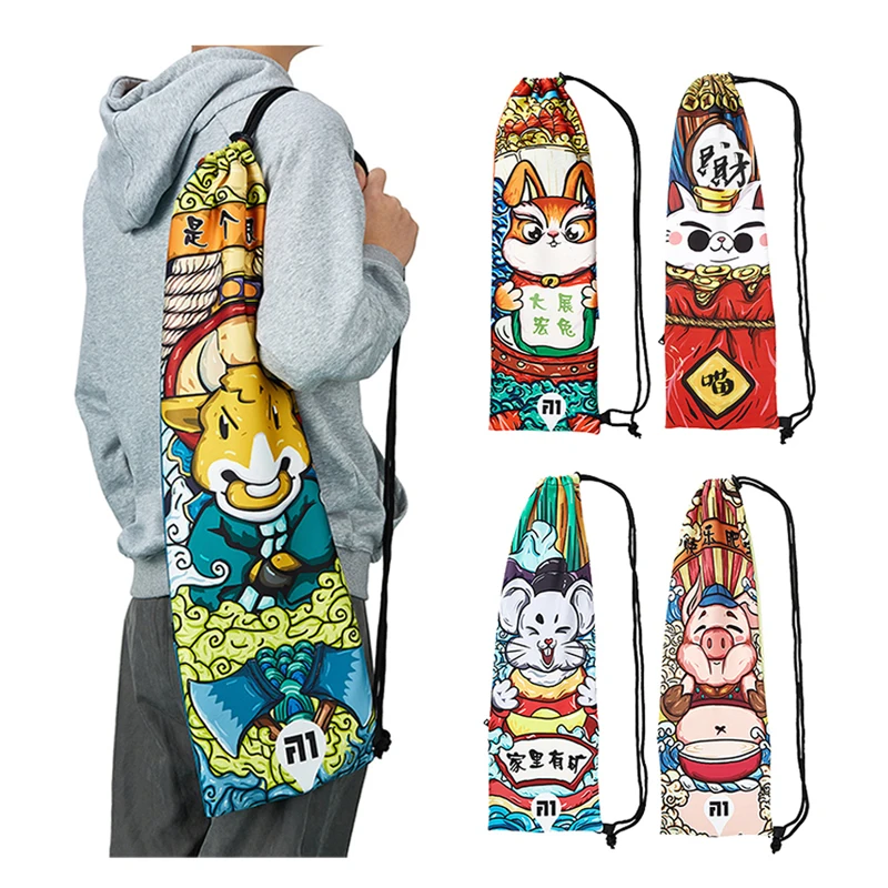 Taschen Cartoon Chinese Chinese Zodiac Badminton Racket Aufbewahrungstasche tragbare Erwachsene Teenager Badminton Tennis Sport Rucksack Schlägerbeutel Handtasche Handtasche