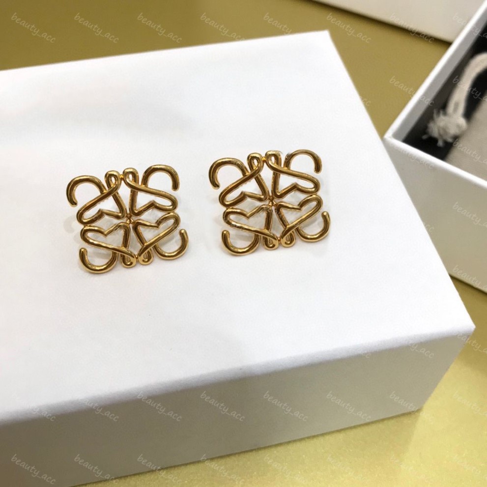 Mode letters Oorbellen Voor Vrouwen eenvoudige stud oorbel Luxe Designer Sieraden goud aretes Mannen Oorbellen Met Doos ontwerpers Accessor259c