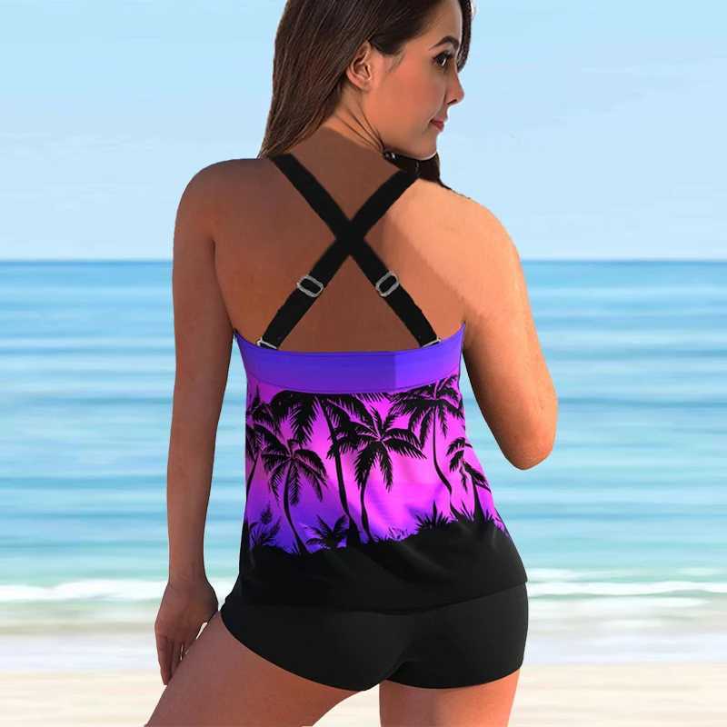 Traje de baño para mujer Mujeres Ropa de playa Señoras Nadar gradiente Coco Verano Tankini Monokini Traje de baño Traje de baño Dos piezas Bikini Set Trajes de baño S-5XL T240328