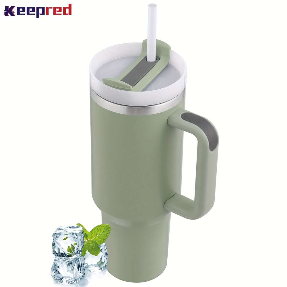 Keepred V2 40oz en acier inoxydable Fleuping Tobs Isolation tasse avec paille de couvercle, bouteille d'eau à vide réutilisable, cadeau de Noël, cadeau d'anniversaire