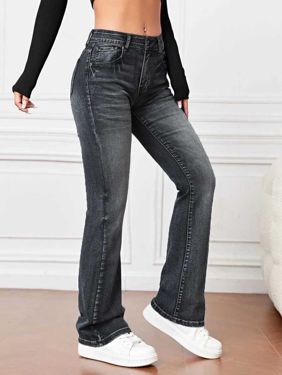 Damenjeans 2023 Herbsthose Hohe Taille Boot Cut Jeans für Frauen Mode Stretch Denim Hosen Lässige Damenbekleidung S-2XL Drop Shipping 24328