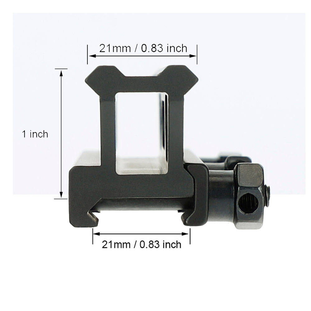 20mm sight mounting riser, 1-inch elevated bridge, 145mm guide rail