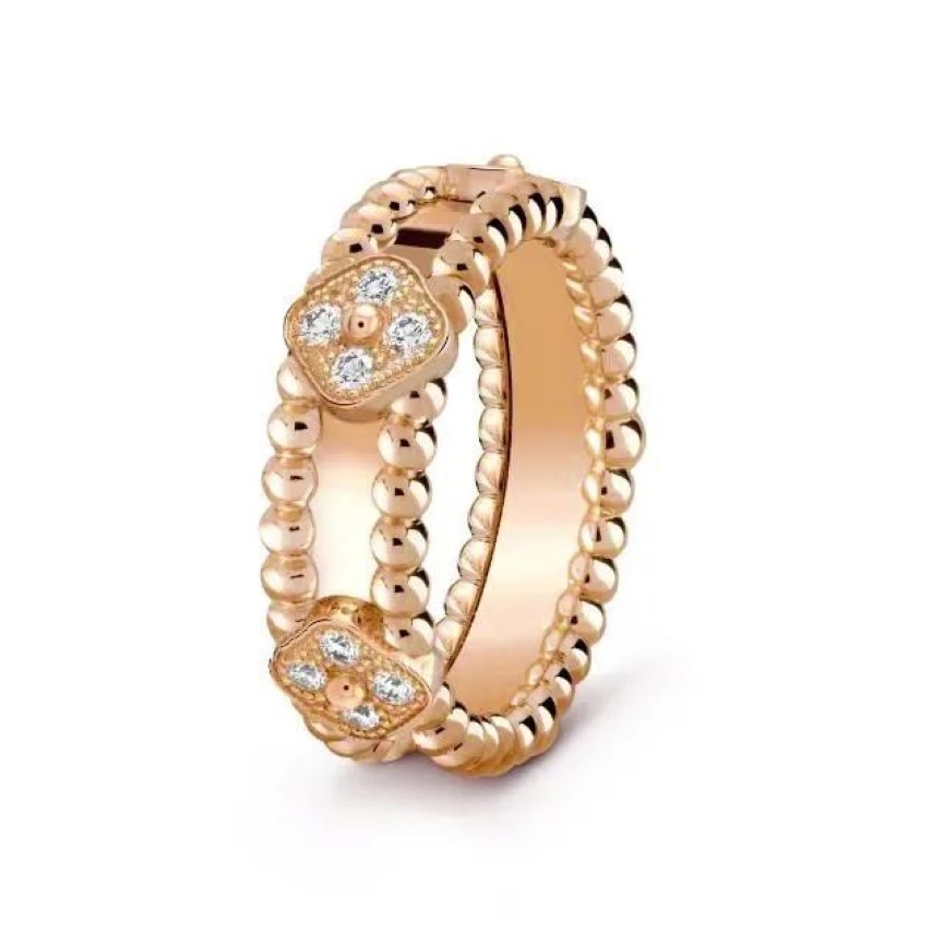 Designer de luxo anel feminino jóias charme pulseira quatro folhas grama pulseira elegante moda aço titânio masculino 18k rosa gold221t