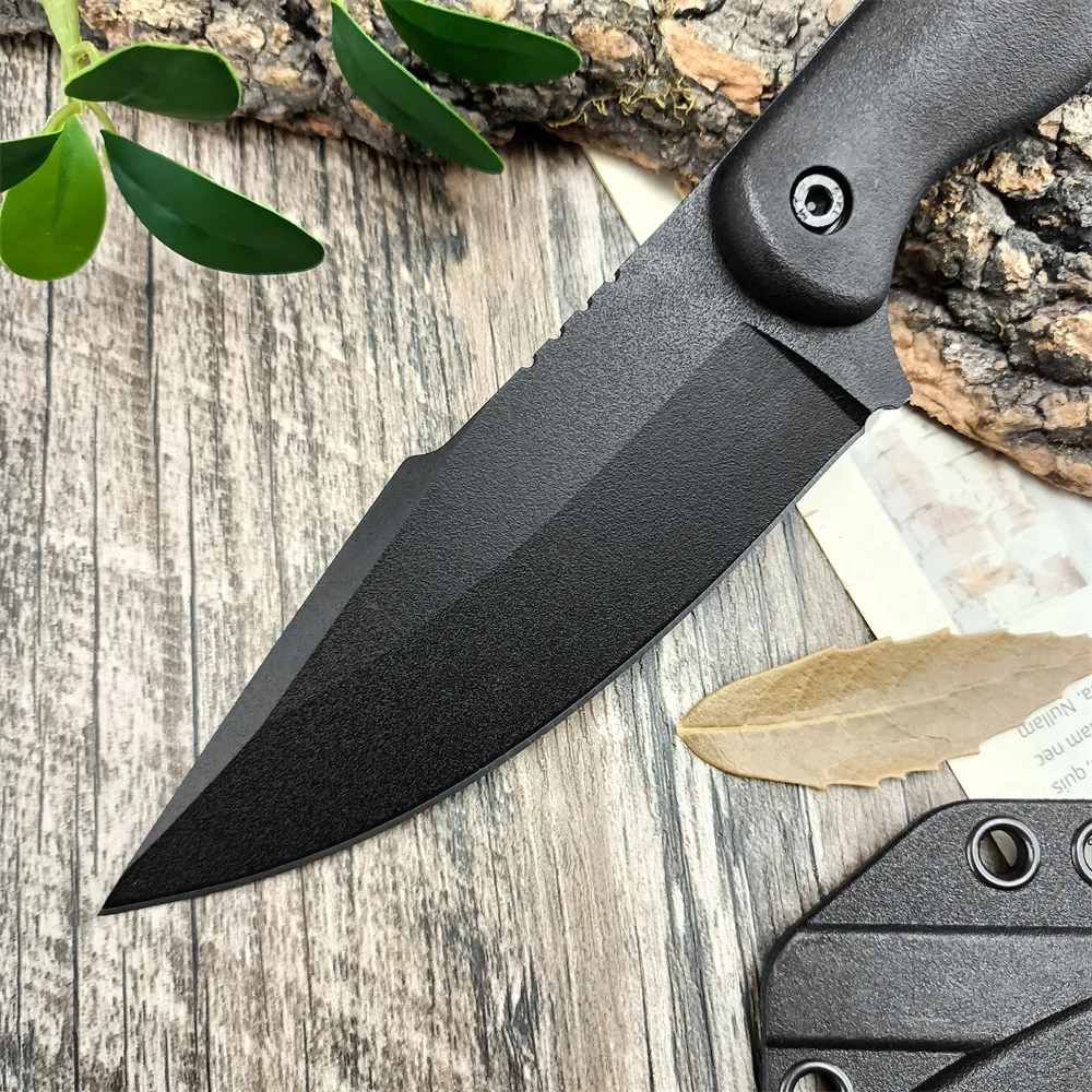 BK18 Straight Knife D2 Blade Nylon Fiberglass Handle Fixed Blade Hunting Camping Military Tactical Hand Tool Small Pocket Knife with Nylon Fiberglass Sheath