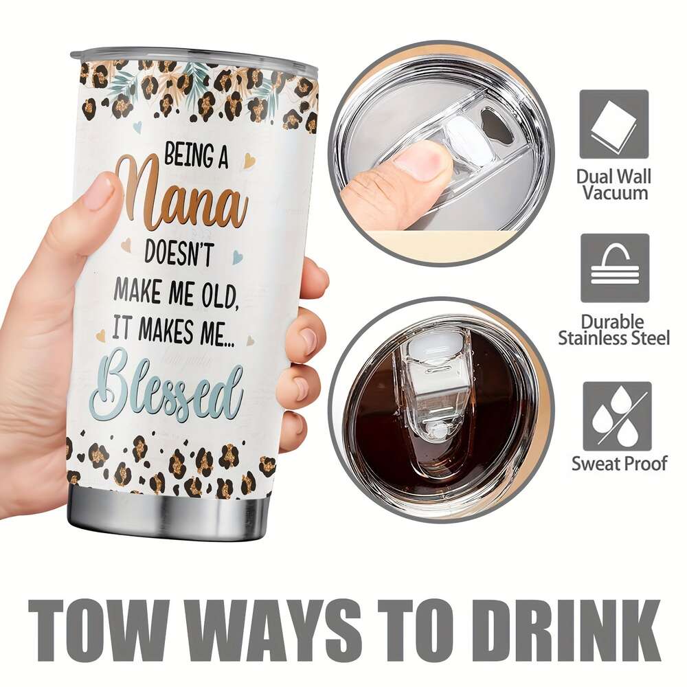 Best Nana Ever Print 20oz Stainless Steel Tumbler - Double Wall Vacuum Insulated Travel Mug for Parents, Relatives, and Friends