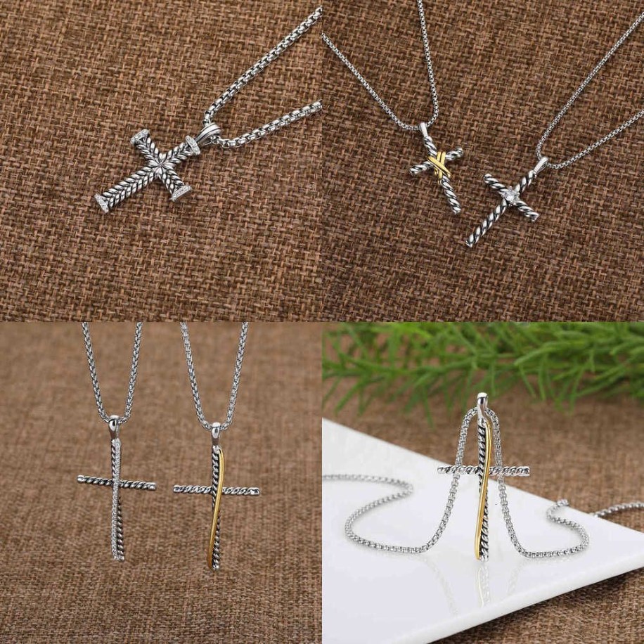 18-каратное позолоченное дизайнерское ожерелье длиной 50 см, серебряная цепочка с подвеской в форме креста, дизайнерские ожерелья, классическая мода для девушек и женщин Fine luxur234p
