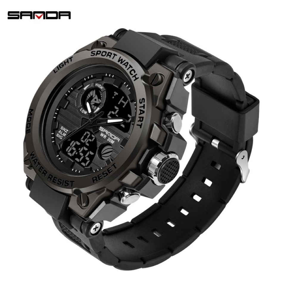 SANDA G Style Men Digital Watch Shock Military Sports Watches Waterproof Electronic Wristwatch Mens Clock Relogio Masculino 739 X0221h
