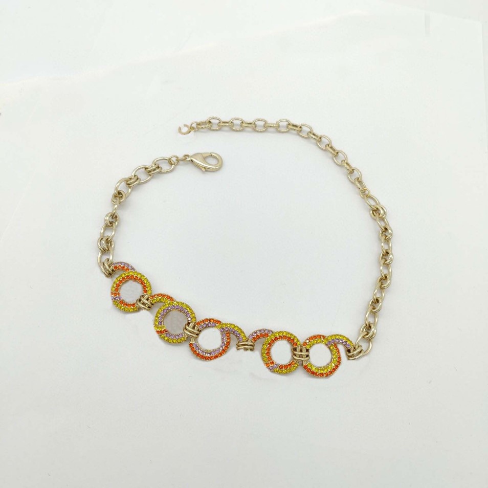 Collana pendente con ciondolo di qualità di lusso con diamanti colorati placcati in oro 18 carati con timbro e scatola PS7519A278r
