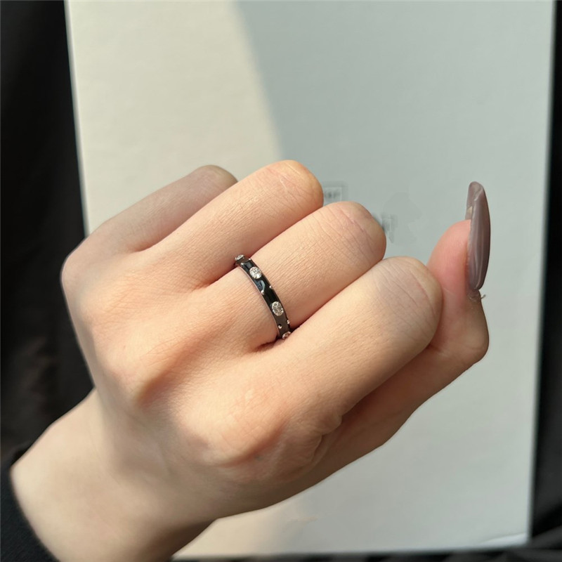3 mm czarne pierścionki dla kobiet 925 Sterling srebrny biały diamentowy projektant Pierścień Kobieta 5A Luksusowa biżuteria z cyrkonu