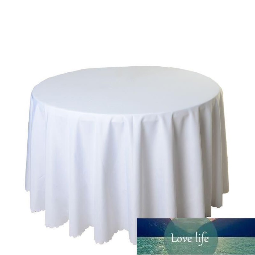 10st Polyester El Banket Tablefat Vit runda bordsduk bröllopsbord omslag överlägg tapetes nappe tafelkle mariage1260p