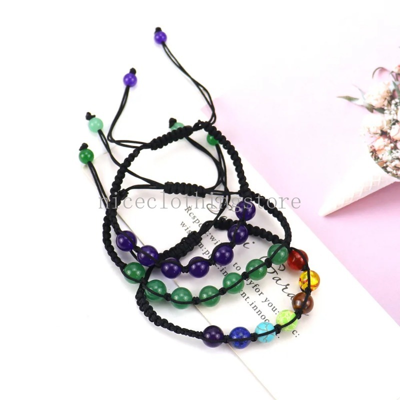Koreańskie bransoletki moda kreatywna siedem kolorów tęczy męskiej i damskiej bransoletki regulowana bransoletka