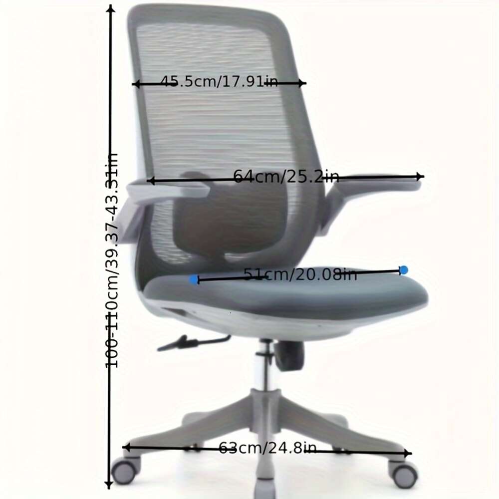 Cadeira de escritório ergonômica forte e antiderrapante da moda, cadeira de computador respirável de malha com roda silenciosa, 1 peça