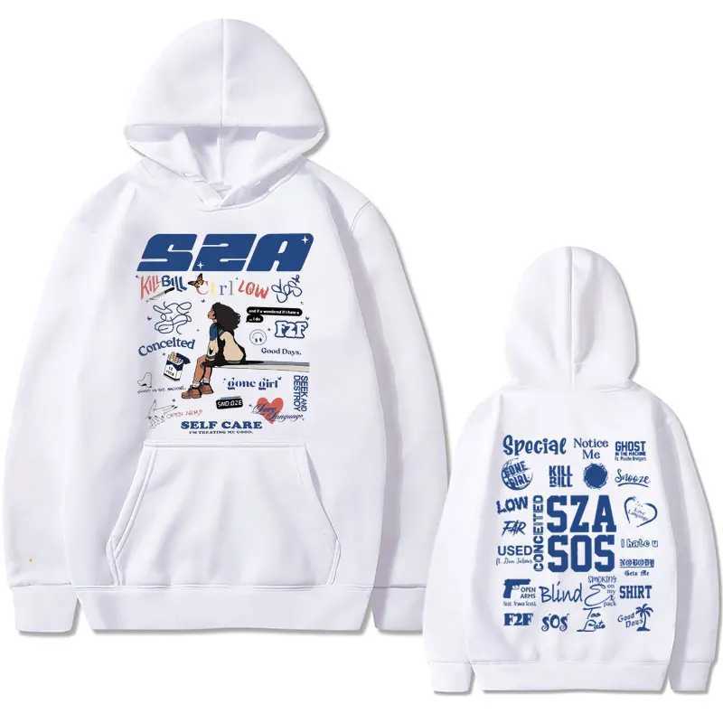 Bluzy męskie bluzy raper SZA SZA Hoodie Album SOS SZA Tour 2023 Hoodie Pria Wanita Hip Hop Rap Bos