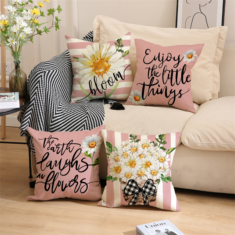 Federa cuscino con stampa floreale da 45 * 45 cm Decorazioni la casa fodera cuscino divano