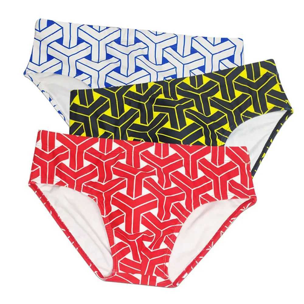 Men's Swimwear Sexy Print Pouch Swimwear Mens Swim Briefs with Pad Man Swimming Trunks Fast Dry Beach Surf Bathing Suit Bikini Men Swimsuit 24327