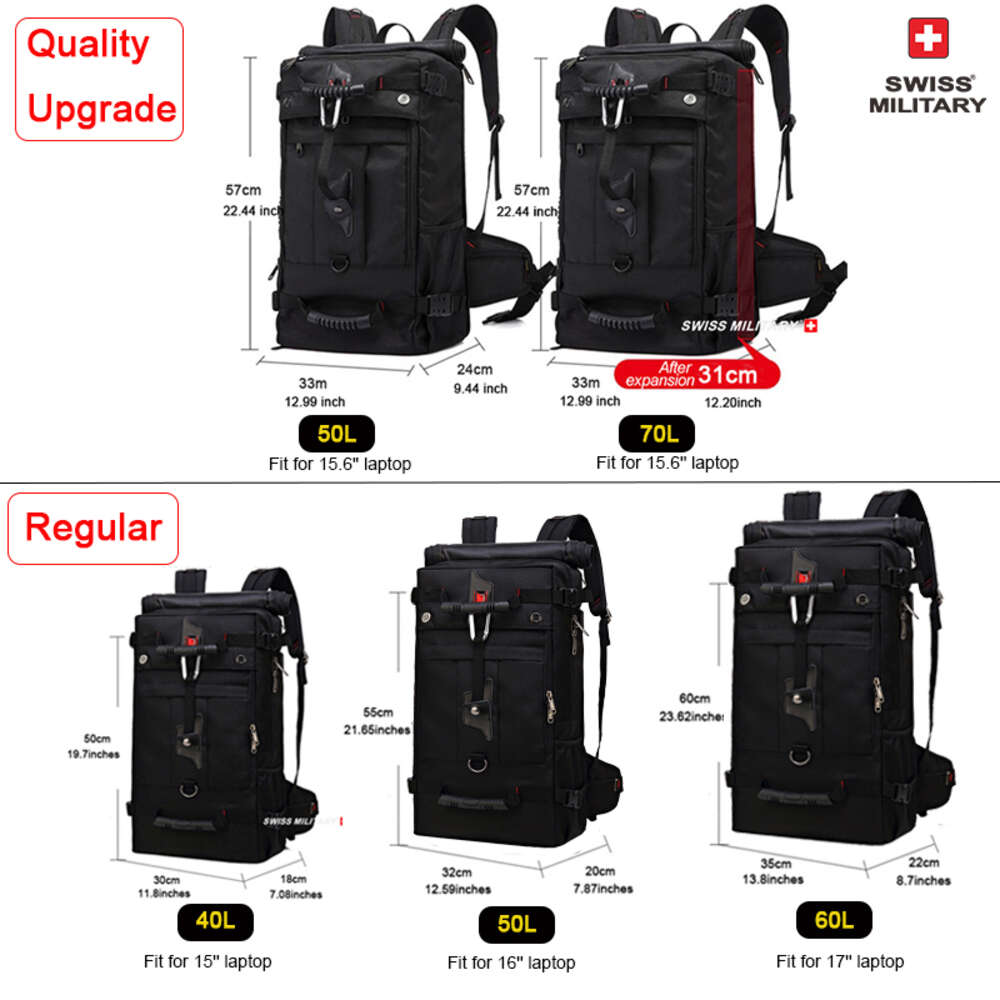 Swiss Military Travel Men Drable Multifunction Laptop Outdoor Mountaineering Fiess Ryggsäck Lage Bag