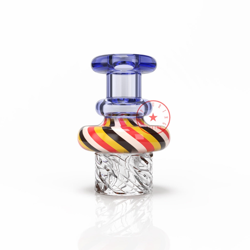 Colorful Swirl Top Vortex Pyrex Thick Glass Bubble Carb Cap Filter Hat Nails Dabber Bongs Oil Rigs Smoking Waterpipe Handmade Bong Bowl Accessories DHL