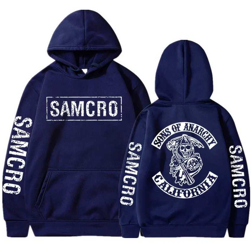 Men's Hoodies Sweatshirts Sons of Anarchy SAMCRO Graphic Hoodie Man Streetwear Spring Autumn Men Womnen High Quality Vintage Rock Punk Hoodies Sweatshirt 24328