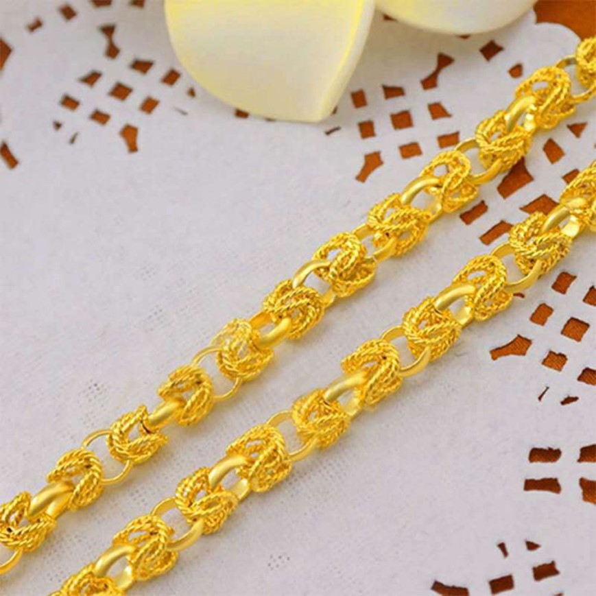 Collier en filigrane pour hommes, Design Dragon, or jaune 18 carats, chaîne à maillons rempli, bijoux Hip Hop, Style Cool, cadeau 252Y