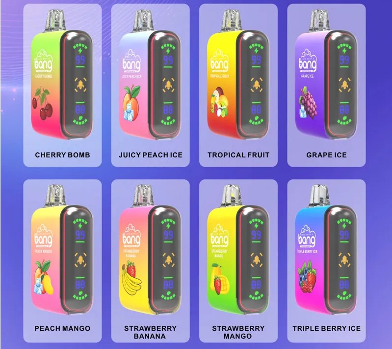 Original Bang Rocket 18000 Puffs Disposable Vapes Puff 18k Vape Pen Bang 26ml Prefilled Cartridges Pod 650 Mah Rechargerable Battery LED Light Color kit 12Flavors