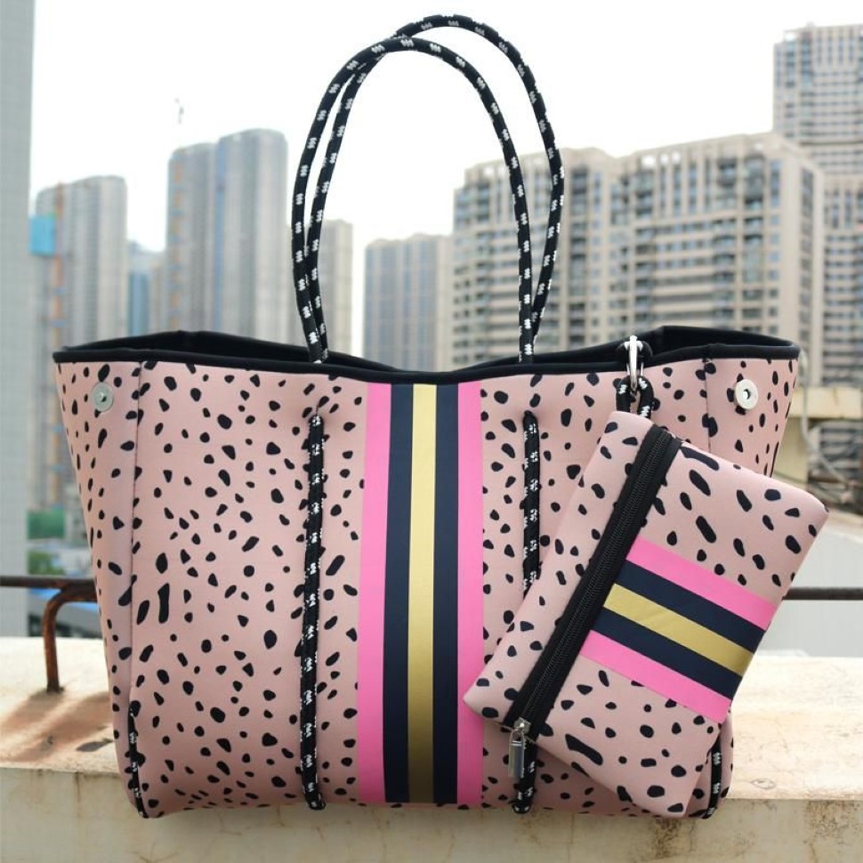 Kvällspåsar Sunny Beach Fashion Summer Large All-Match American Women Luxury Shoulder Bag Neoprene Bolsas Kvinna Diving Daily Dia318L