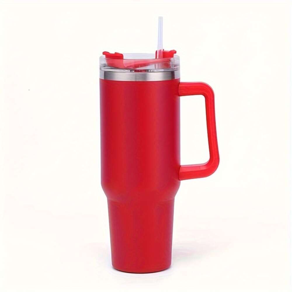 couvercle de tumbler, bouteille d'eau isolée en acier inoxydable de 40 oz avec poignée, tasses à boire portables, pour la voiture, la maison, le bureau, les boissons d'été, les accessoires de voyage,