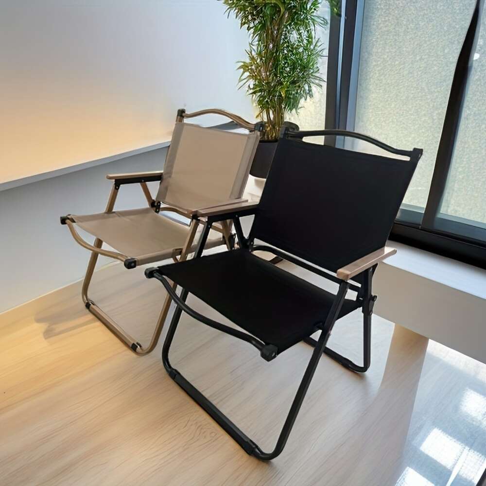 Ulepszone wzmocnione krzesło składane, czarne, kawa, model: średni, duży