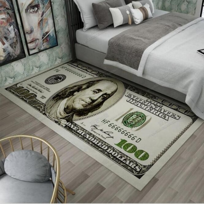 40 CM 90 CM Crative tapis antidérapant moderne décor à la maison tapis coureur Dollar imprimé tapis cent dollars 100 Bill imprimer qqasf280B