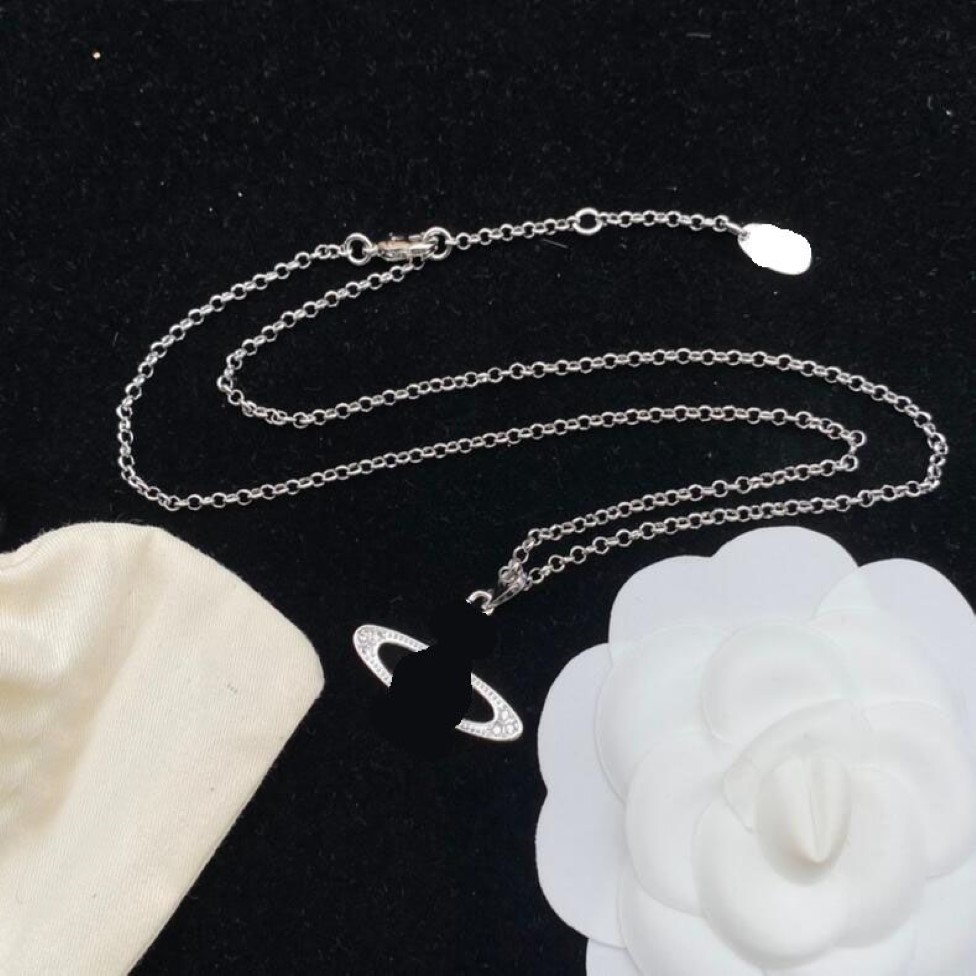 Moda catena in argento collana con ciondolo di diamanti gioielli di lusso donna festa matrimonio fidanzamento Gift256L