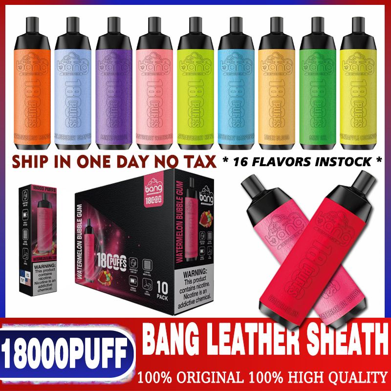 Original Bang 18000 Puffs Leather Crown Bar Disposable Vape Electronic CigaretteChargeble Airflow justerbar Al Fakher Puff 18K Vaper Bang 18K 16000 16K