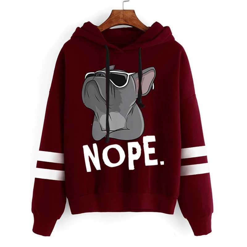 Damen Hoodies Sweatshirts Jugendliche Frau Kleidung Damen Druck Cool Dog NOPE Langarm Harajuku Mode Hoodie Lose Pullover 24328