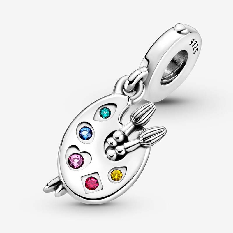 Paleta do artista Dangle Charm Pandoras 925 Sterling Silver Luxury Charm Set Pulseira Fazendo encantos Designer Colar Pingente Caixa Original TOP Quality Wholesale