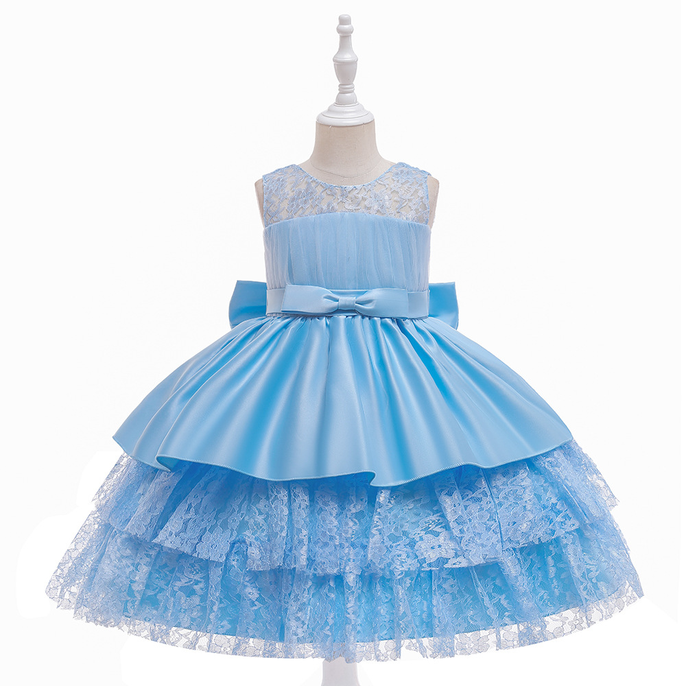 Robes d'anniversaire/de fête pour fille, vert doux, bleu marine, blanc, bijoux, robes de concours de beauté, robes de demoiselle d'honneur, jupes de tous les jours, vêtements pour enfants, SZ 2-10 D328242