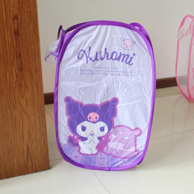 Multi colori Melody Kuromi Design Cesto la biancheria in rete Borsa riporre vestiti sporchi e giocattoli di grande capacità