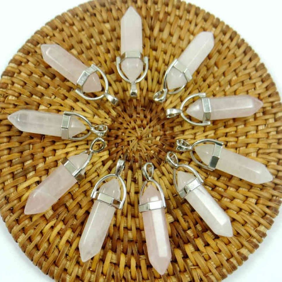 Natural Gem Stone Lapis Opal Crystal Quartz Hexagonal Pendulum Reiki Charm Penduloum Pendants DIY Jewelry Making Necklaces 2225D
