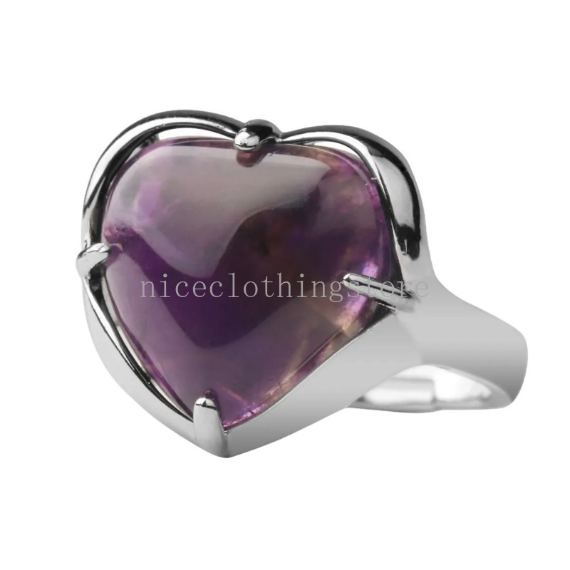 Bague en alliage de cristal de Chakra naturel, bague en forme d'amour de Style classique, réglable, cadeau d'anniversaire pour ami et amoureux